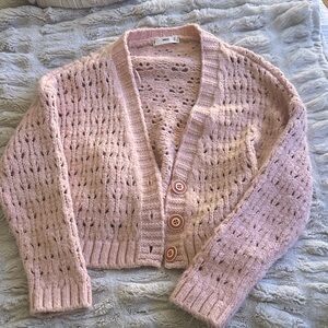Mango Light Pink Knit Cardigan